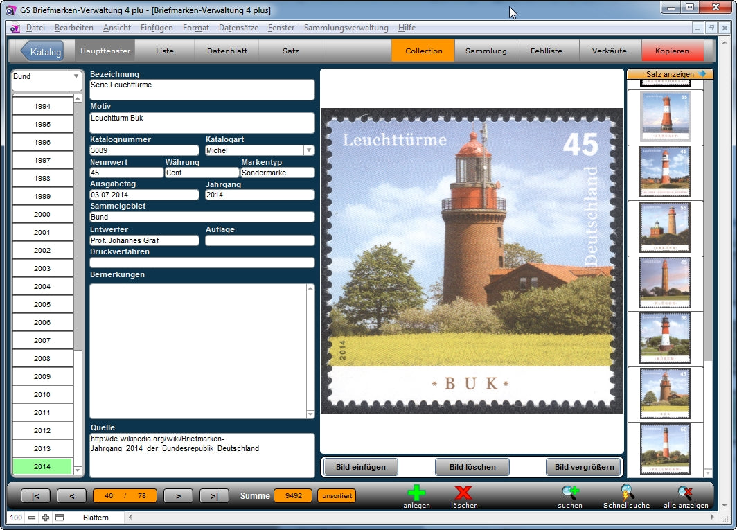GS Briefmarken-Verwaltung 4 plus