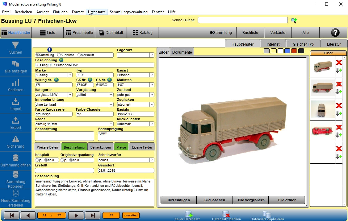 GS Modellautoverwaltung für Wiking-Modelle 8
