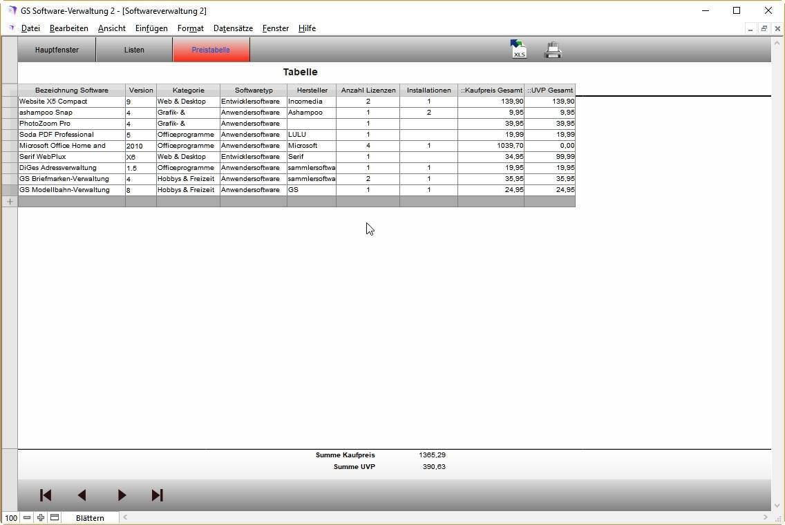 GS Software-Verwaltung 2