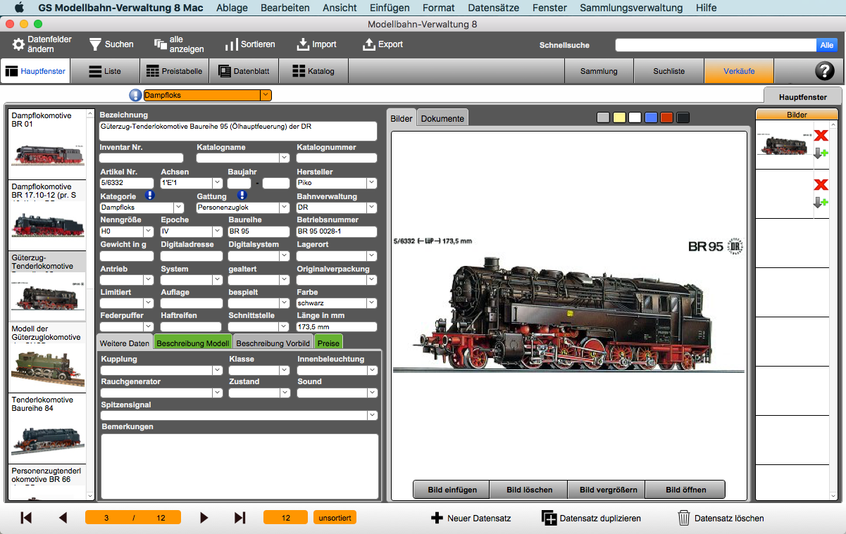 GS Modellbahn-Verwaltung 8 Mac