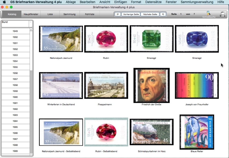 GS Briefmarken-Verwaltung 4 plus für Mac