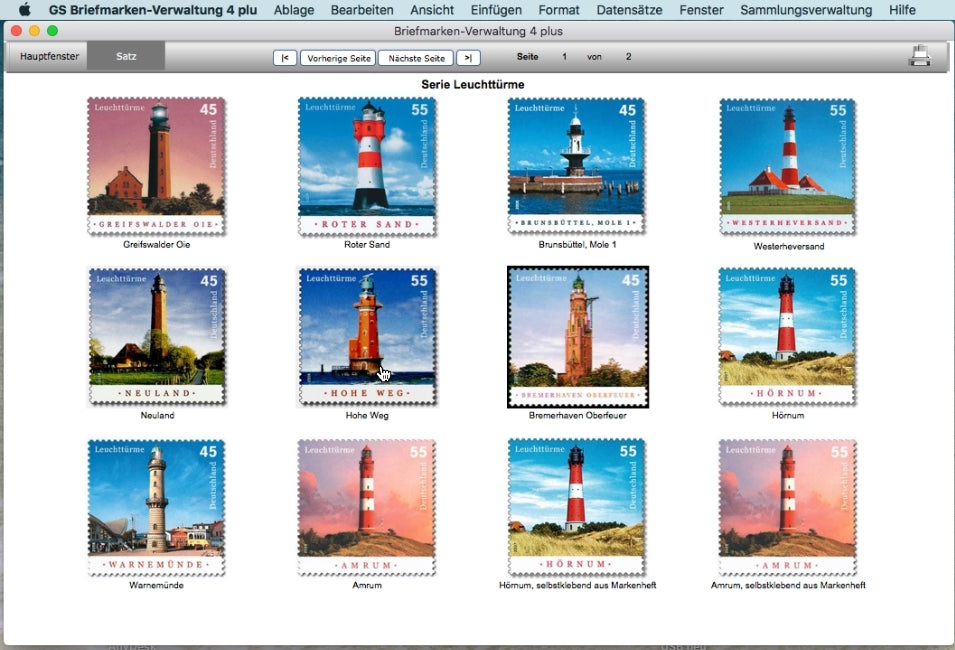 GS Briefmarken-Verwaltung 4 plus für Mac