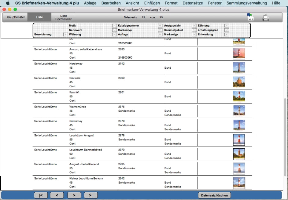 GS Briefmarken-Verwaltung 4 plus für Mac