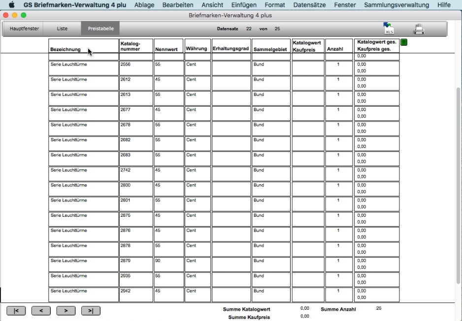 GS Briefmarken-Verwaltung 4 plus für Mac