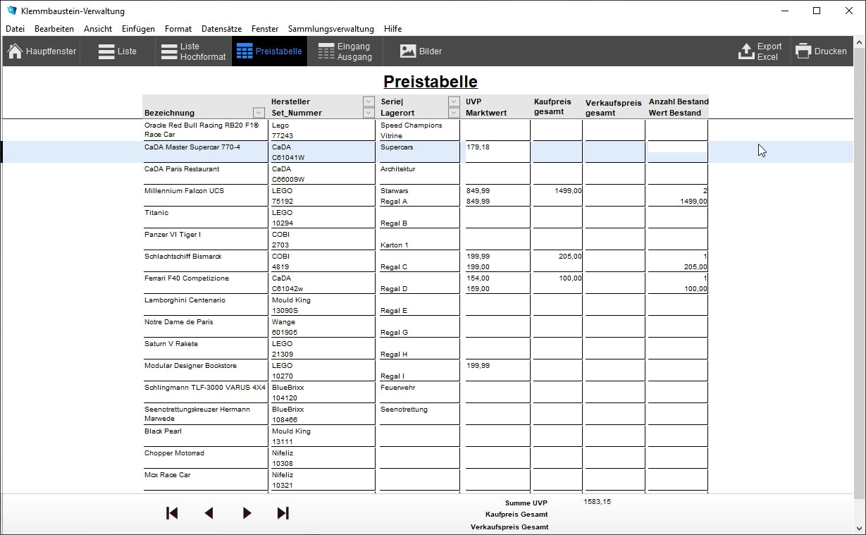 GS Klemmbaustein-Verwaltung