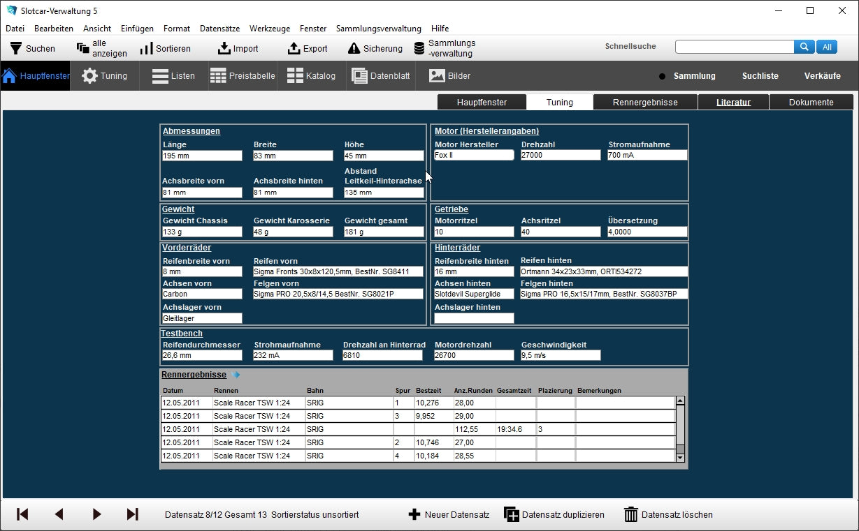 GS SlotCar-Verwaltung 5