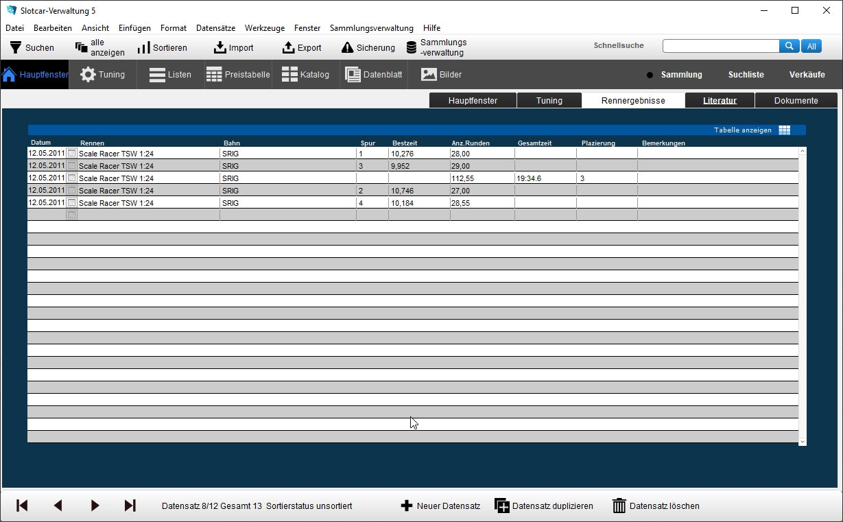 GS SlotCar-Verwaltung 5
