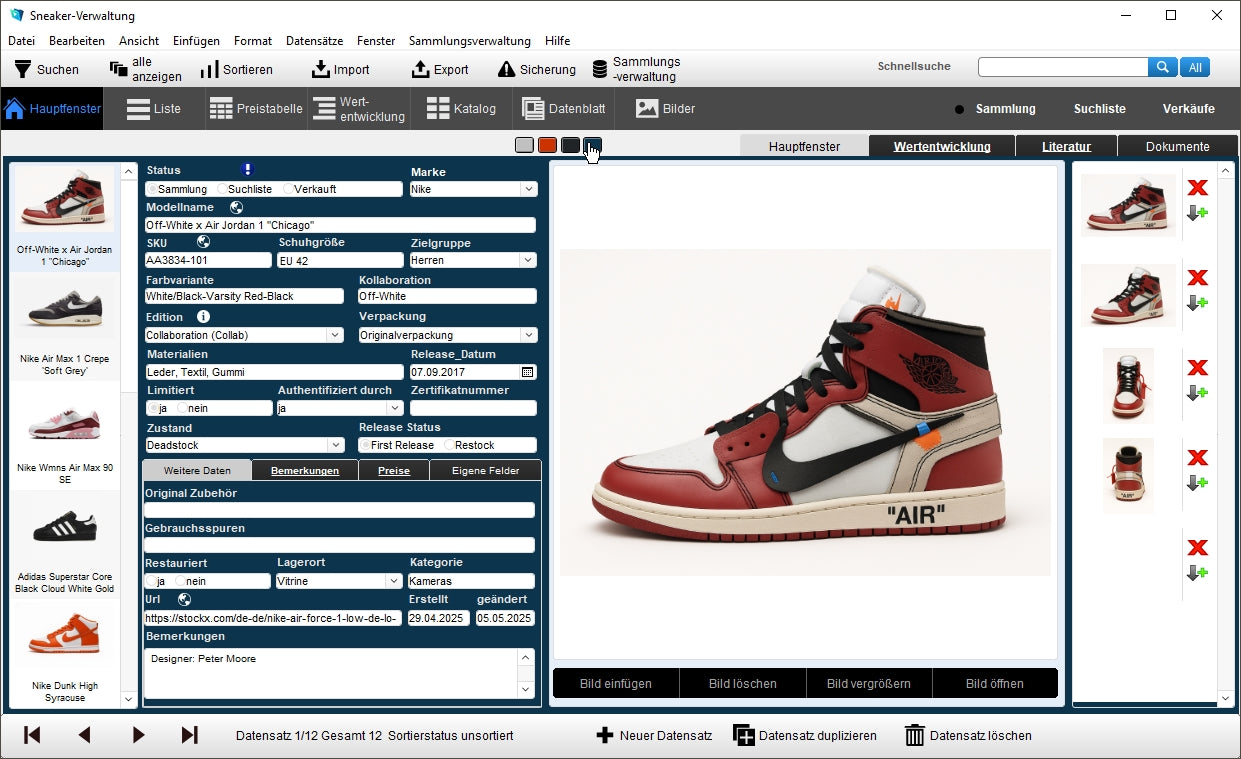 GS Sneaker-Verwaltung