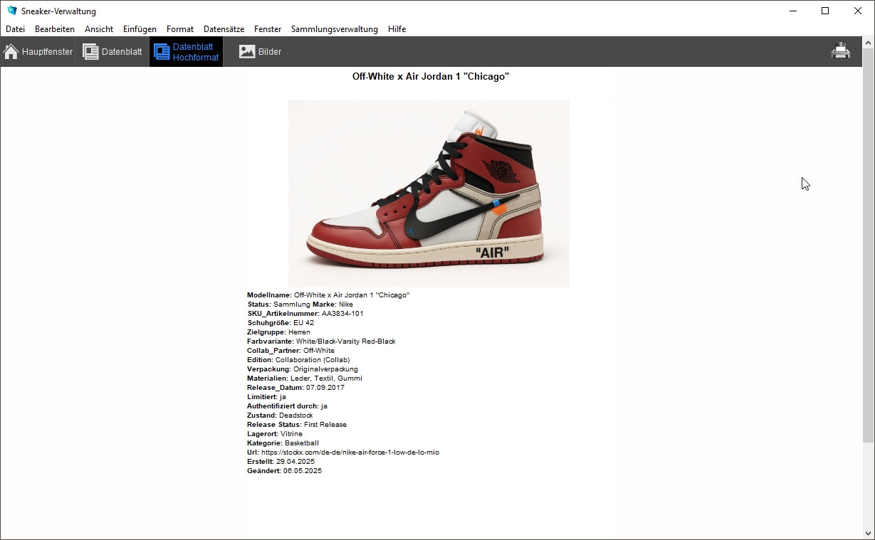 GS Sneaker-Verwaltung