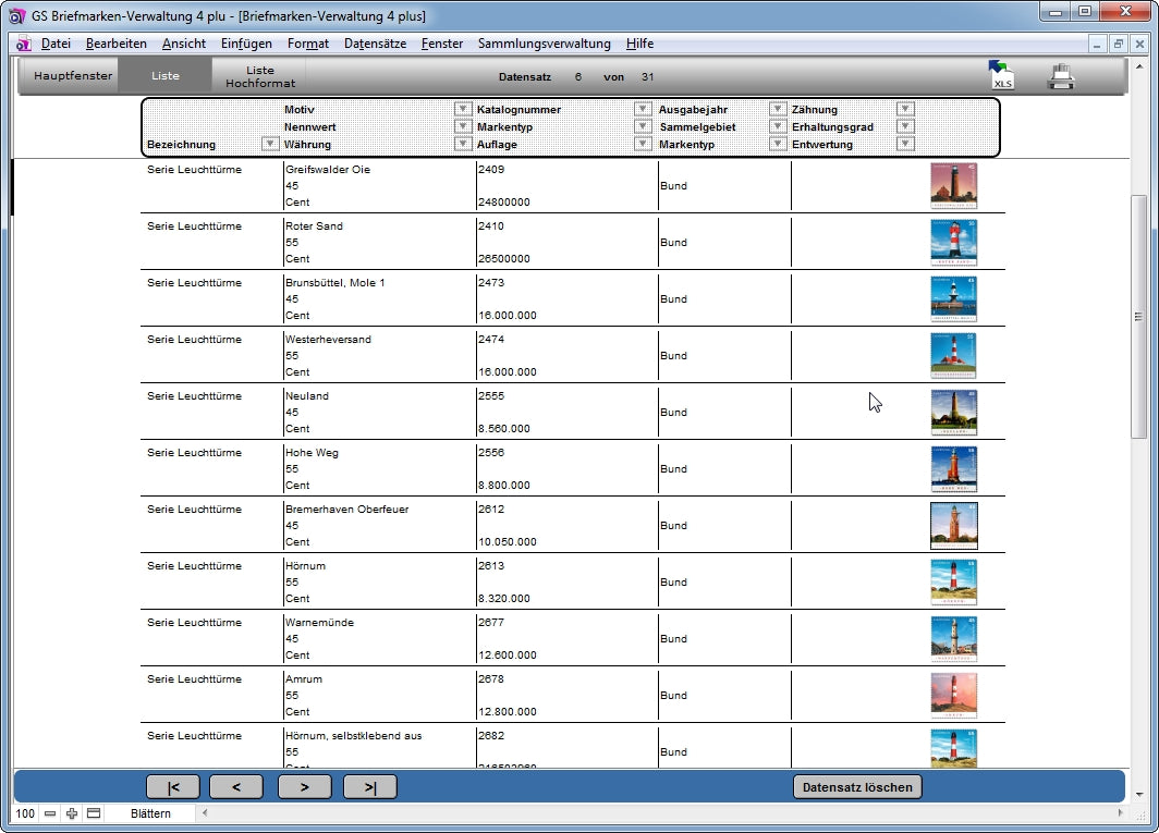 GS Briefmarken-Verwaltung 4 plus