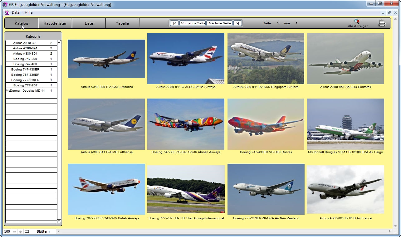 GS Flugzeugbilder-Verwaltung