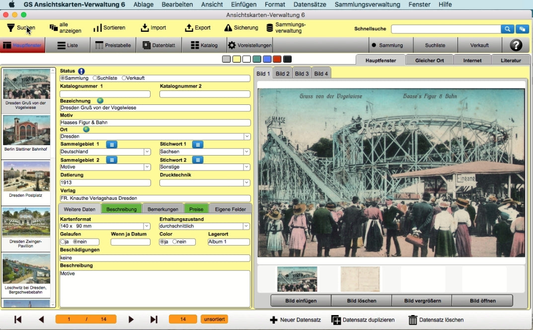 GS Ansichtskarten-Verwaltung 6 Mac
