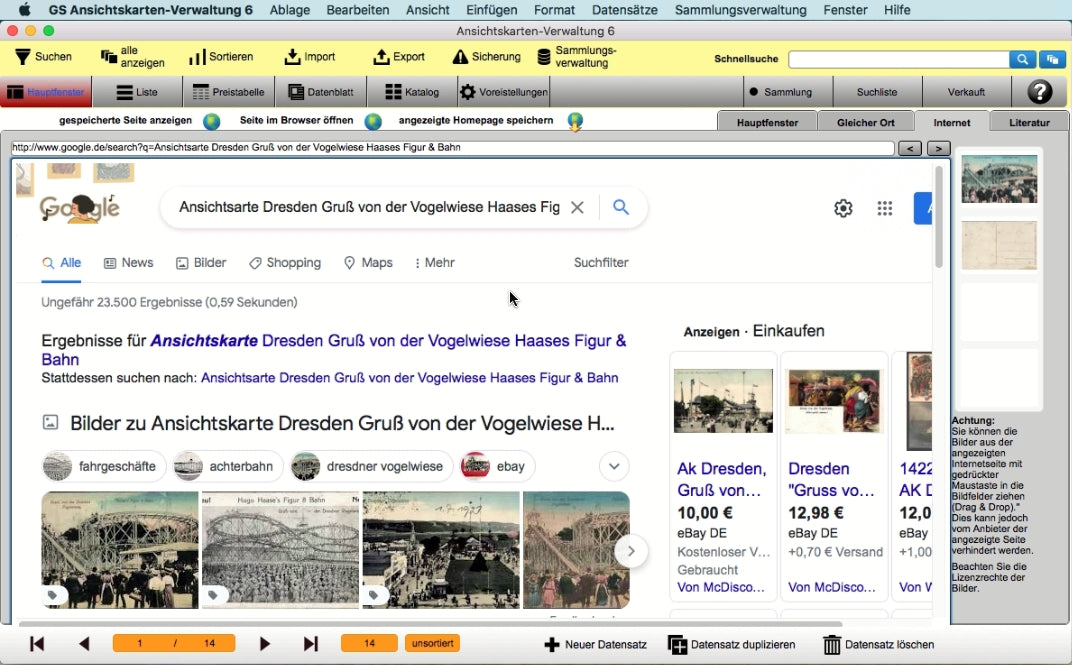 GS Ansichtskarten-Verwaltung 6 Mac
