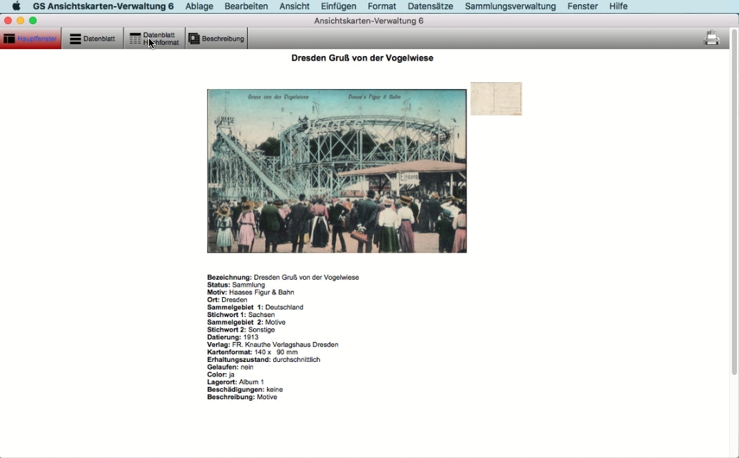 GS Ansichtskarten-Verwaltung 6 Mac