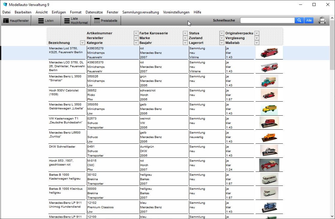 GS Modellauto-Verwaltung 9