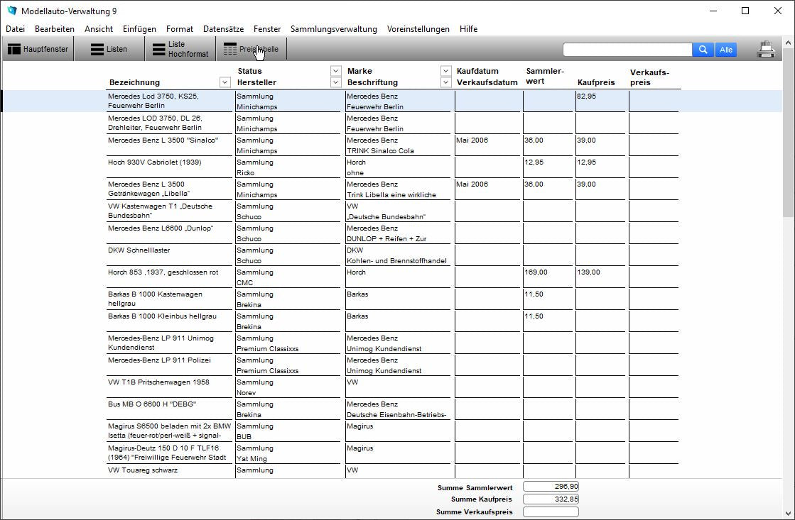 GS Modellauto-Verwaltung 9