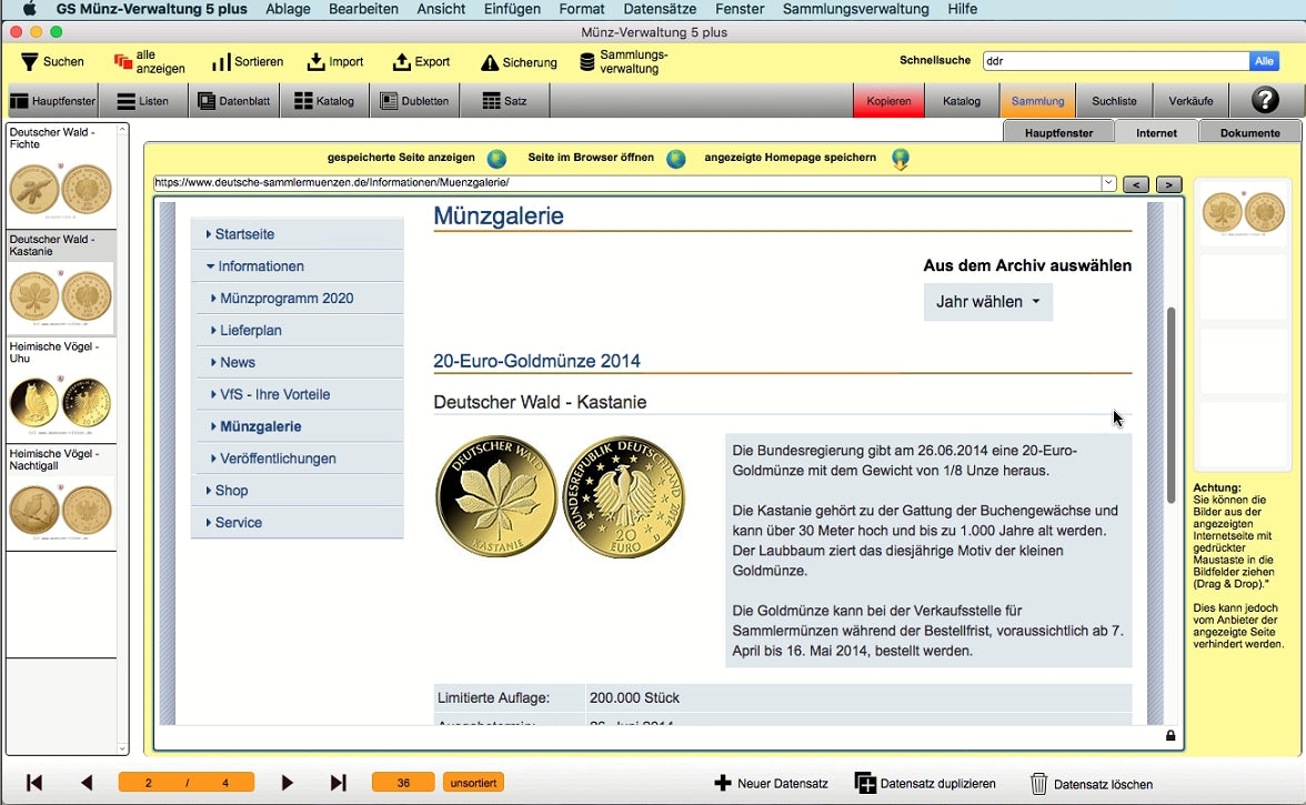 GS Münz-Verwaltung 5 plus für Mac