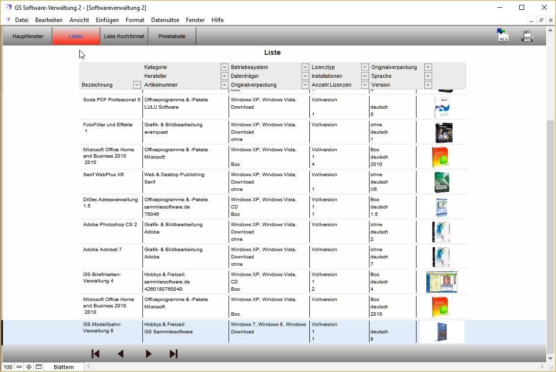 GS Software-Verwaltung 2