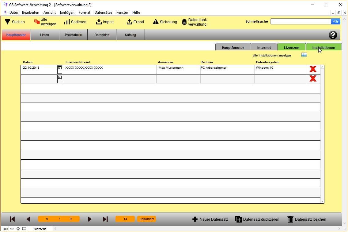 GS Software-Verwaltung 2