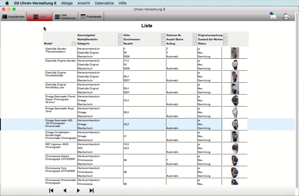 GS Uhren-Verwaltung 6 für Mac