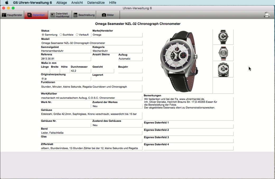GS Uhren-Verwaltung 6 für Mac