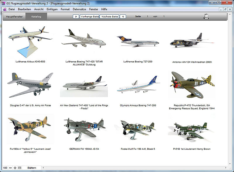 GS Flugzeugmodell-Verwaltung 2