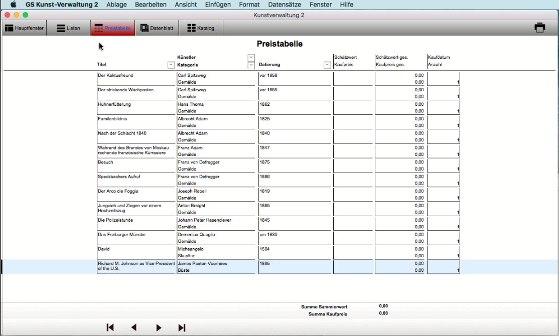 GS Kunst-Verwaltung 2 für Mac