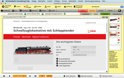GS Modellbahn-Verwaltung 8 Mac