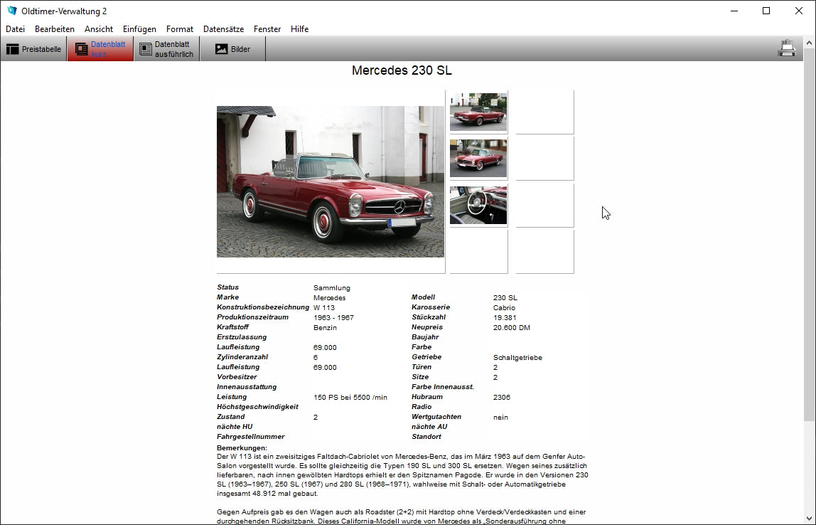 GS Oldtimer-Verwaltung 2