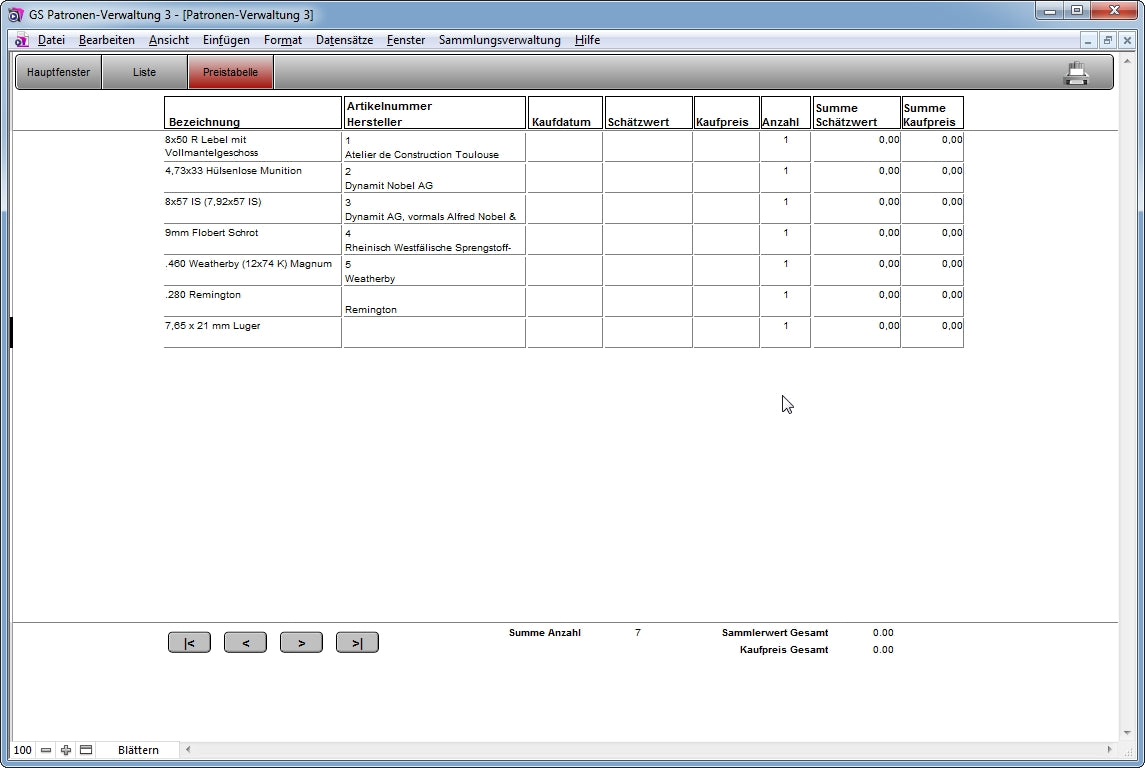 GS Patronen-Verwaltung 3